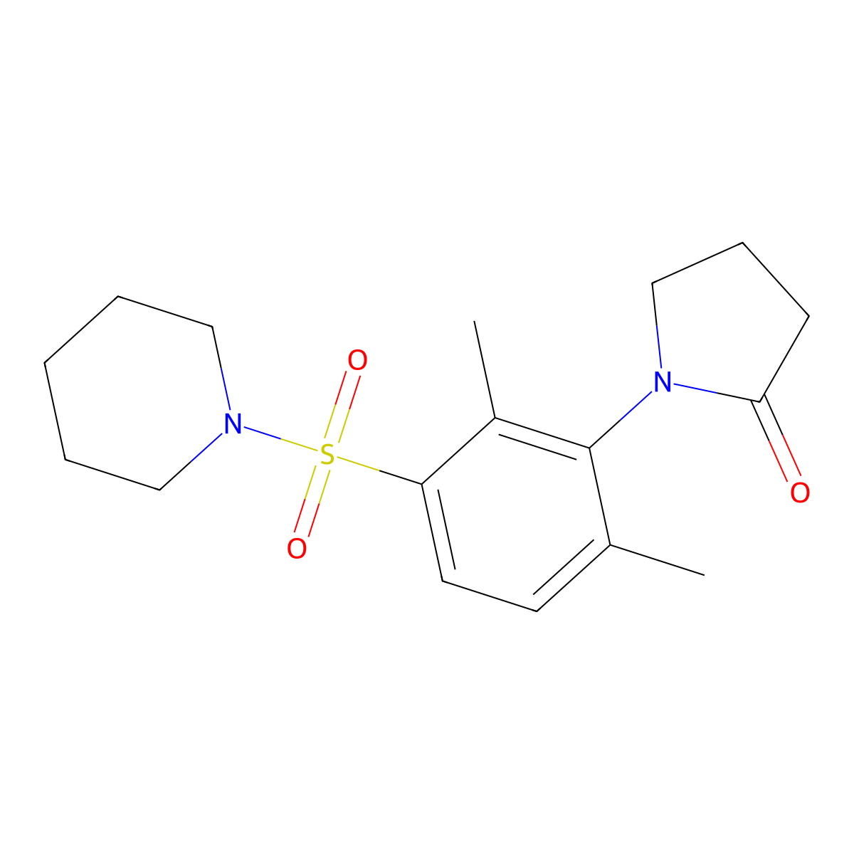 1-(2,6-Dimethyl-3-piperidin-1-ylsulfonylphenyl)pyrrolidin-2-one molecular structure, CAS 293763-07-2