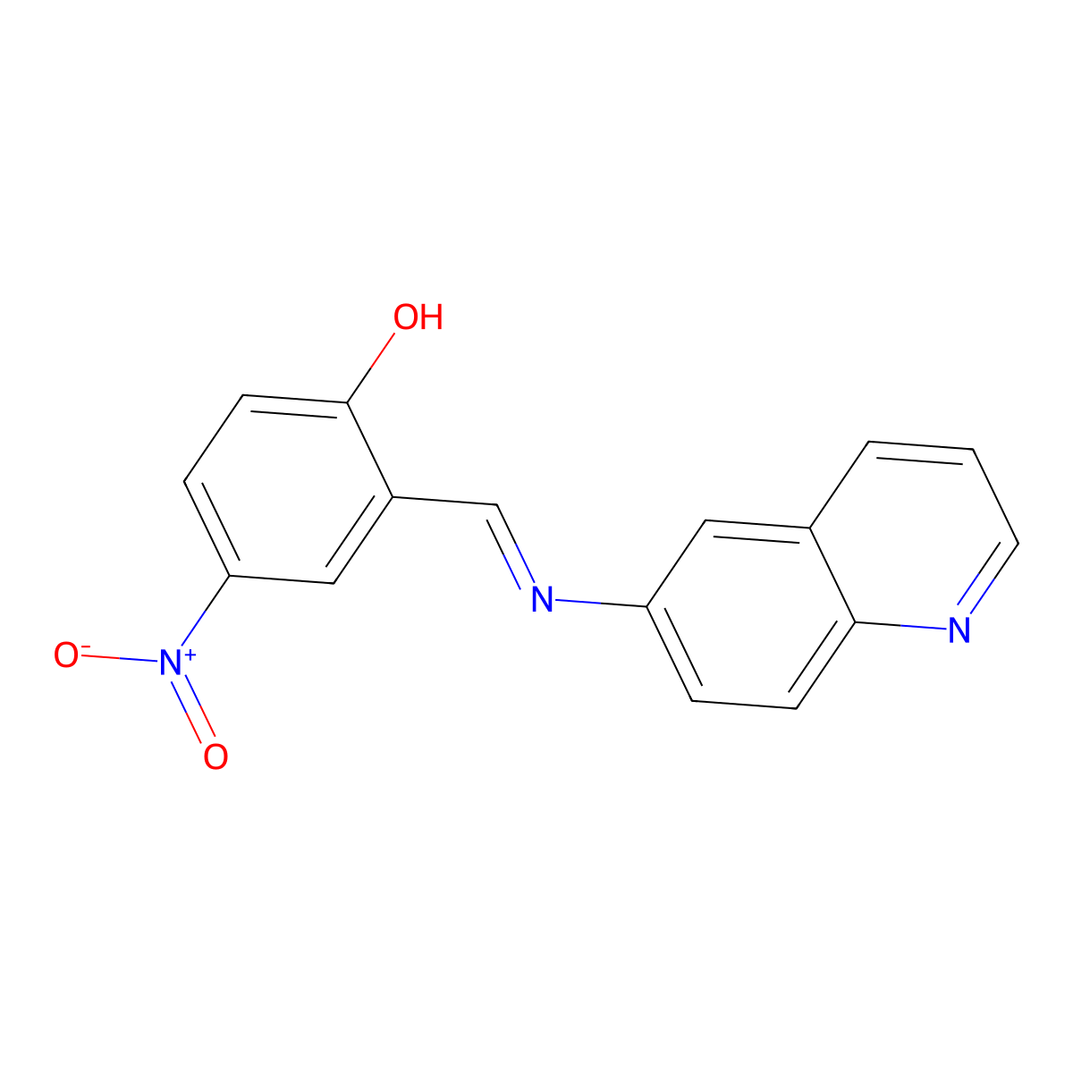 4-nitro-2-[(E)-(6-quinolinylimino)methyl]phenol molecular structure, CAS 293763-20-9