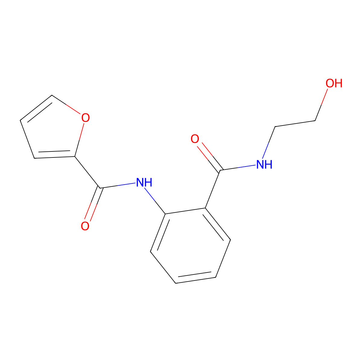 N-{2-[(2-hydroxyethyl)carbamoyl]phenyl}furan-2-carboxamide molecular structure, CAS 293763-88-9