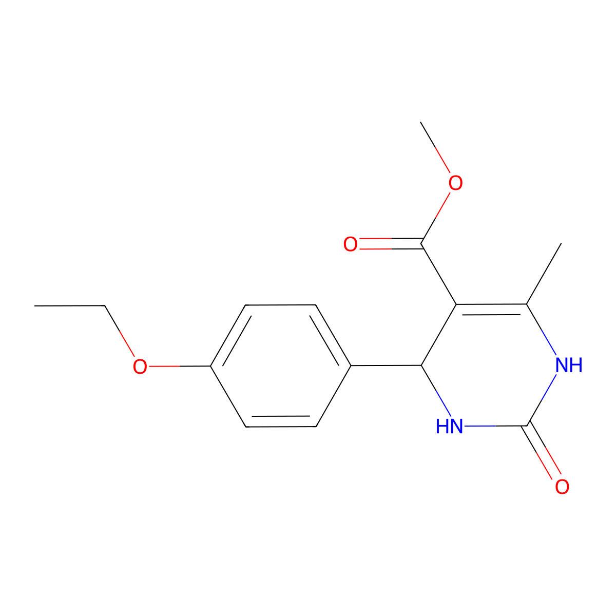 Methyl 4-(4-ethoxyphenyl)-6-methyl-2-oxo-1,2,3,4-tetrahydropyrimidine-5-carboxylate molecular structure, CAS 293764-08-6