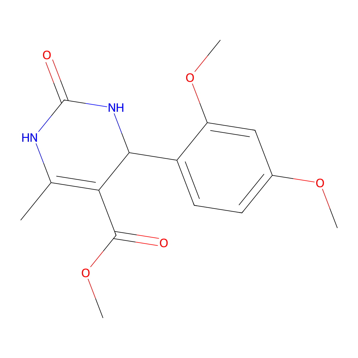 Methyl 4-(2,4-dimethoxyphenyl)-6-methyl-2-oxo-1,2,3,4-tetrahydropyrimidine-5-carboxylate molecular structure, CAS 293764-09-7