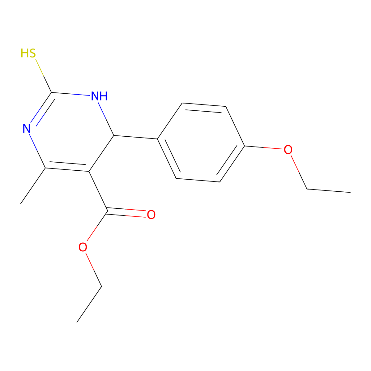 Ethyl 4-(4-ethoxyphenyl)-6-methyl-2-thioxo-1,2,3,4-tetrahydro-5-pyrimidinecarboxylate molecular structure, CAS 293764-13-3