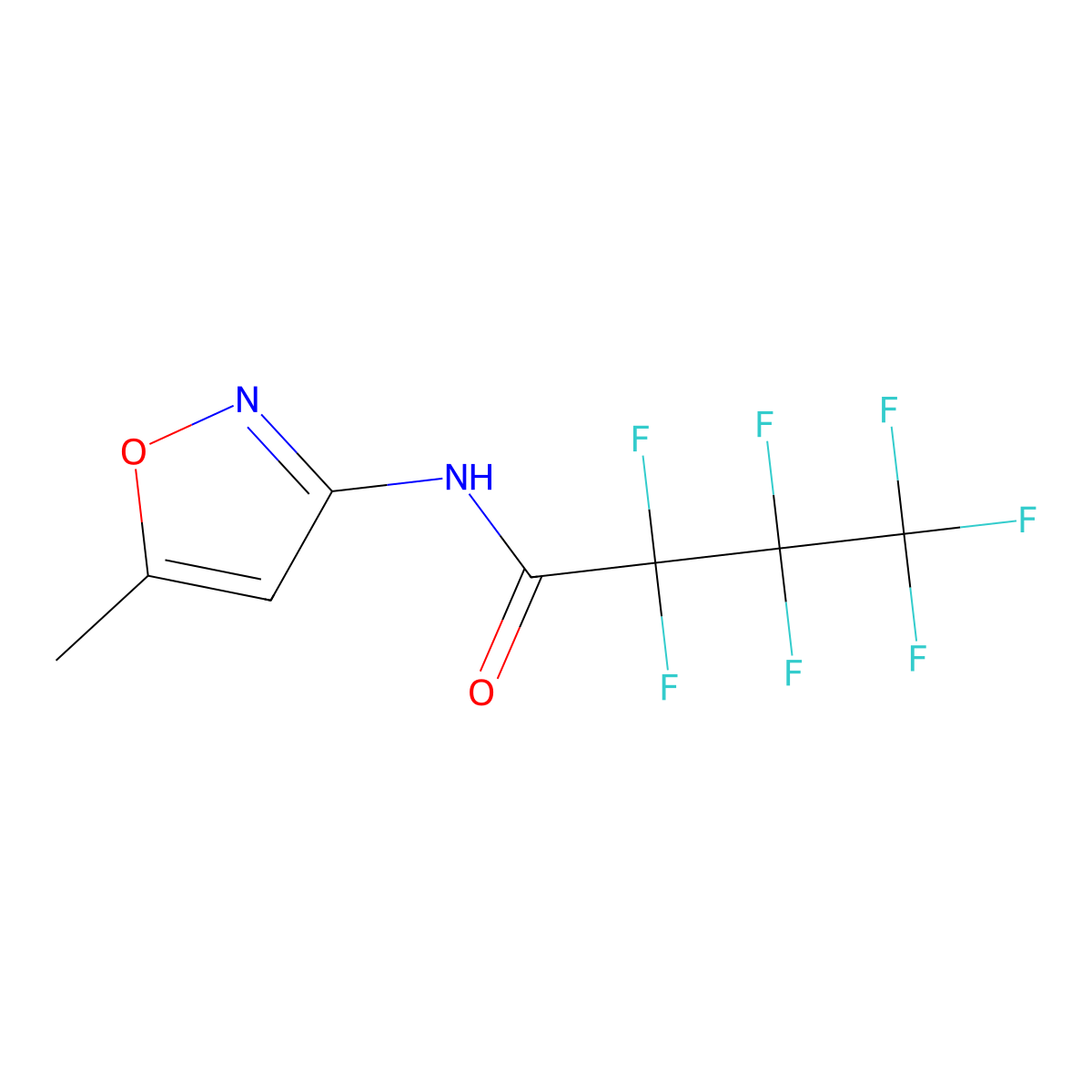 2,2,3,3,4,4,4-heptafluoro-N-(5-methylisoxazol-3-yl)butanamide molecular structure, CAS 293764-73-5