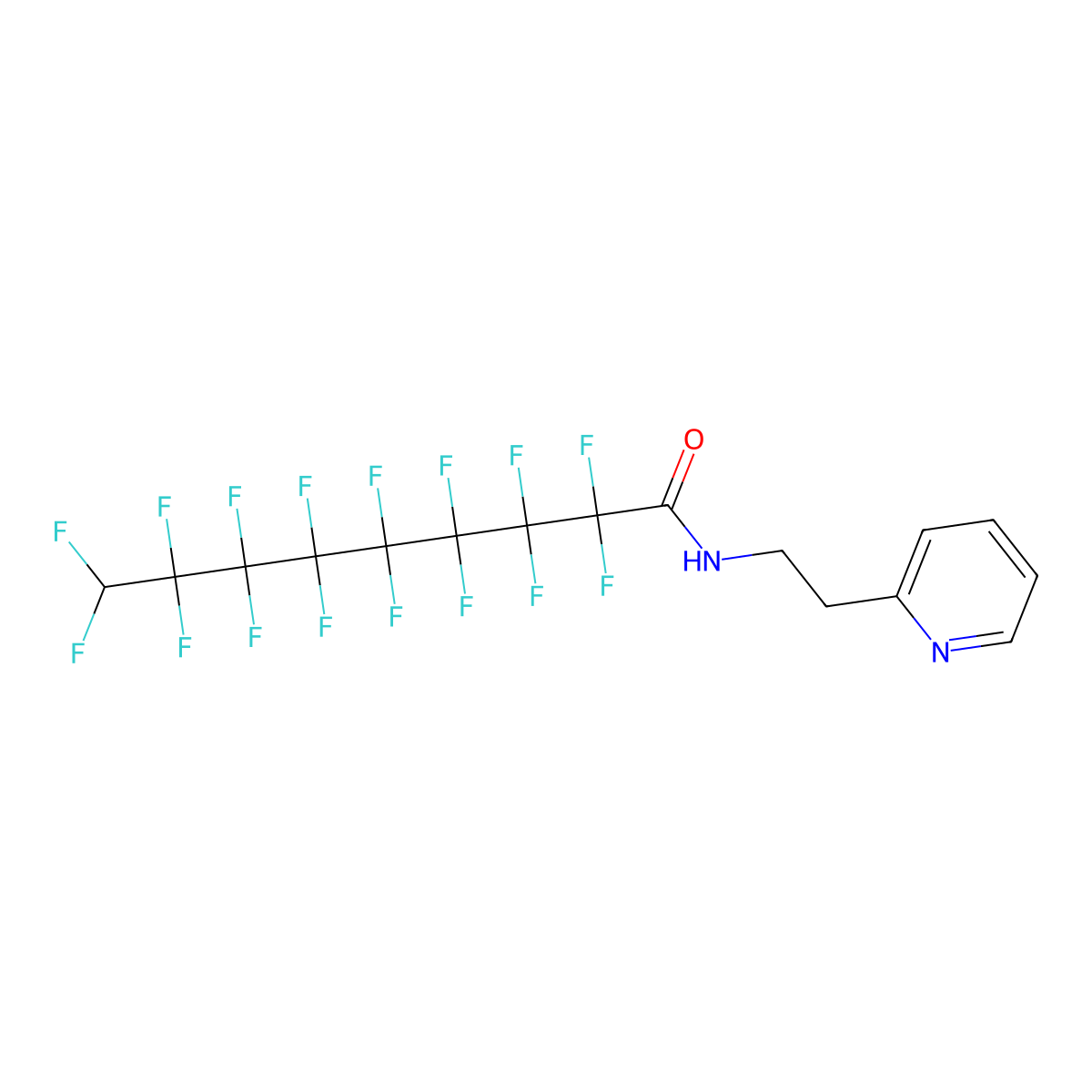 2,2,3,3,4,4,5,5,6,6,7,7,8,8,9,9-hexadecafluoro-N-[2-(pyridin-2-yl)ethyl]nonanamide molecular structure, CAS 293764-83-7