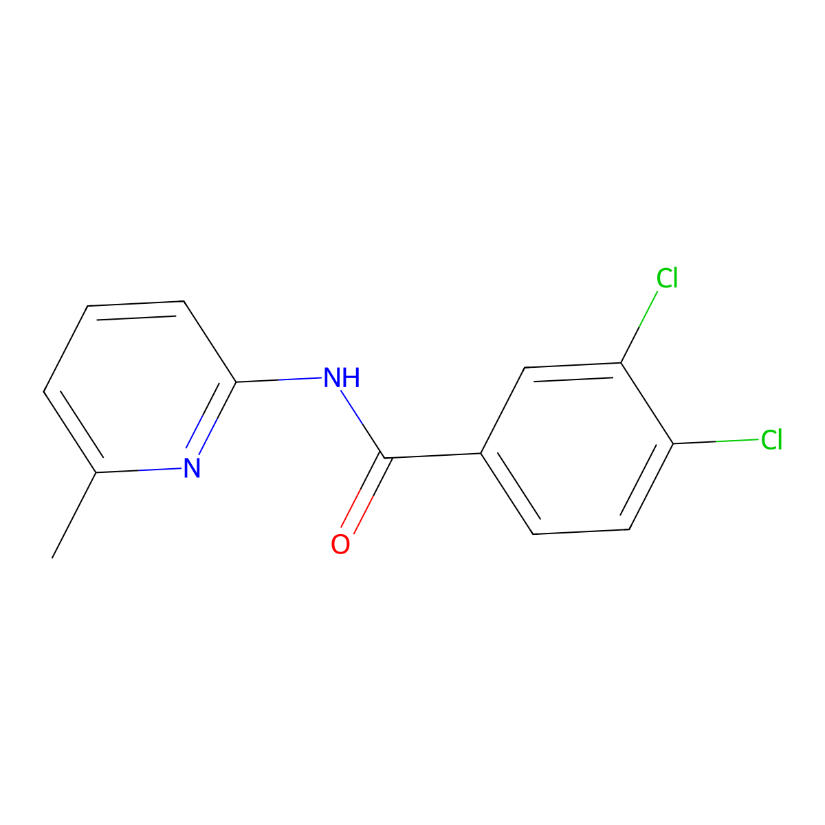 3,4-dichloro-N-(6-methylpyridin-2-yl)benzamide molecular structure, CAS 293764-86-0