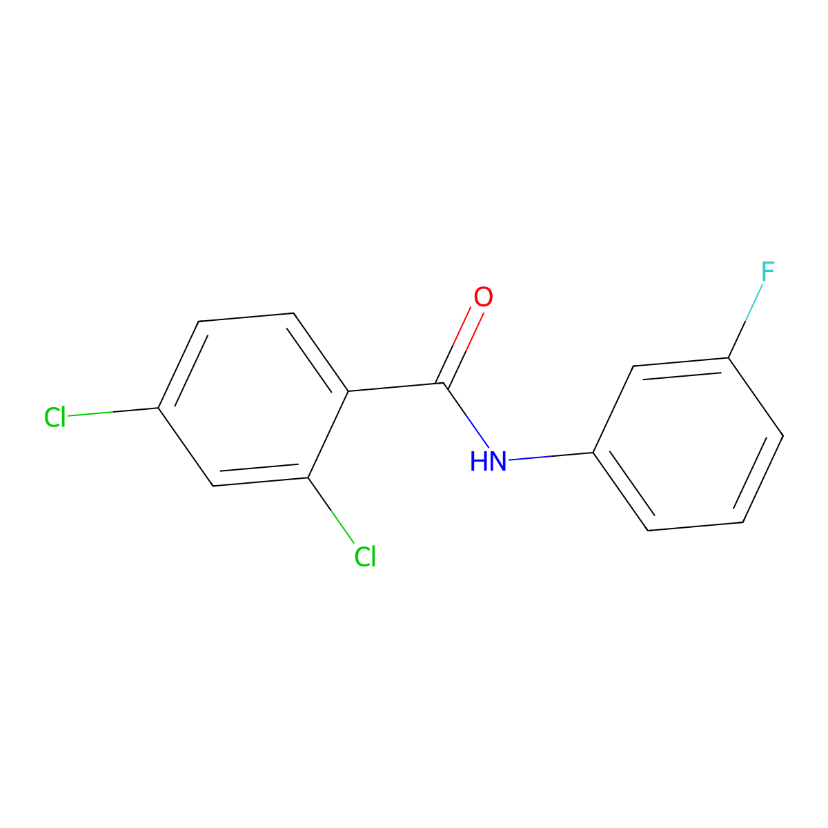 2,4-Dichloro-N-(3-fluorophenyl)benzamide molecular structure, CAS 293764-88-2