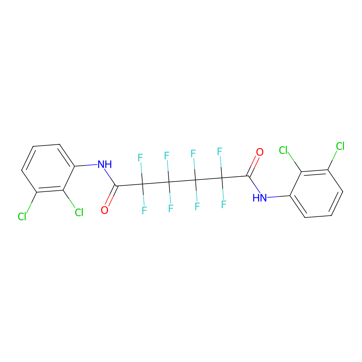 N,N'-bis(2,3-dichlorophenyl)-2,2,3,3,4,4,5,5-octafluorohexanediamide molecular structure, CAS 293765-01-2