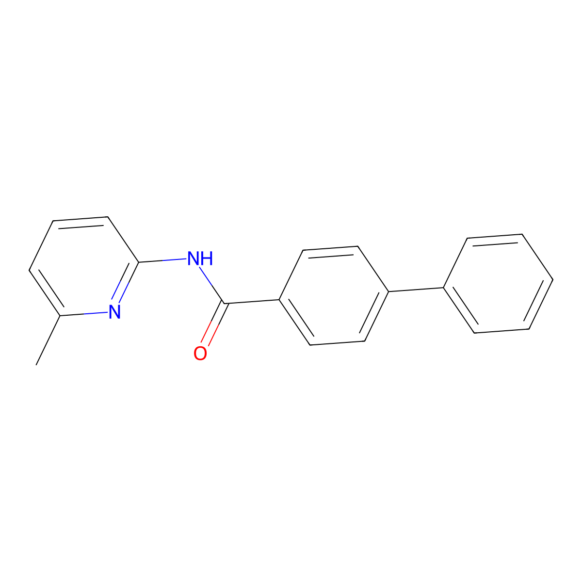 N-(6-methylpyridin-2-yl)-[1,1'-biphenyl]-4-carboxamide molecular structure, CAS 293765-12-5