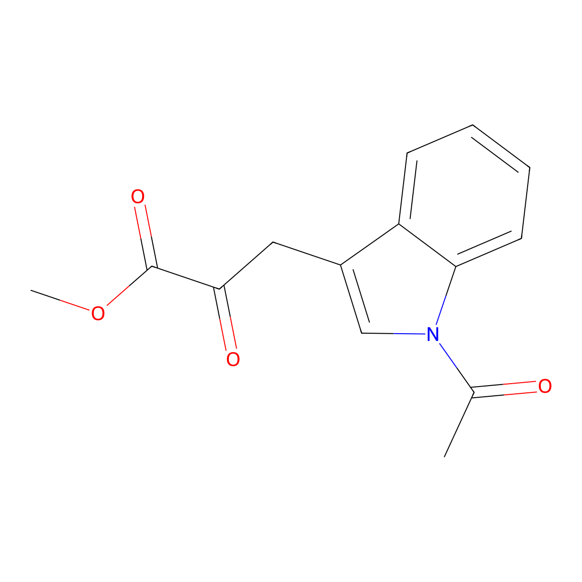 methyl 3-(1-acetyl-1H-indol-3-yl)-2-oxopropanoate molecular structure, CAS 293765-19-2