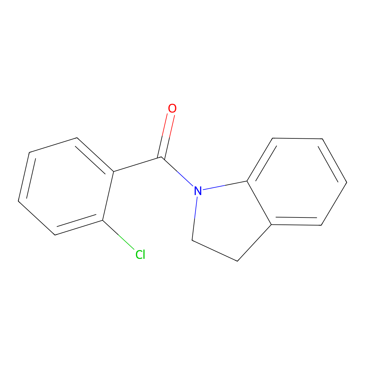 (2-Chlorophenyl)(indolin-1-yl)methanone molecular structure, CAS 293765-21-6
