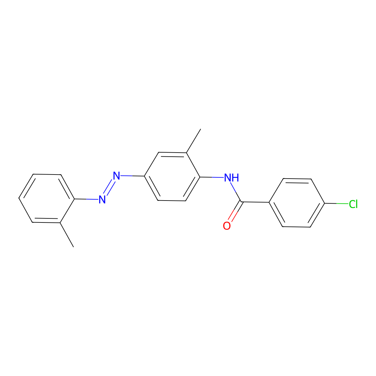 4-Chloro-N-(2-methyl-4-((2-methylphenyl)diazenyl)phenyl)benzamide molecular structure, CAS 293765-29-4
