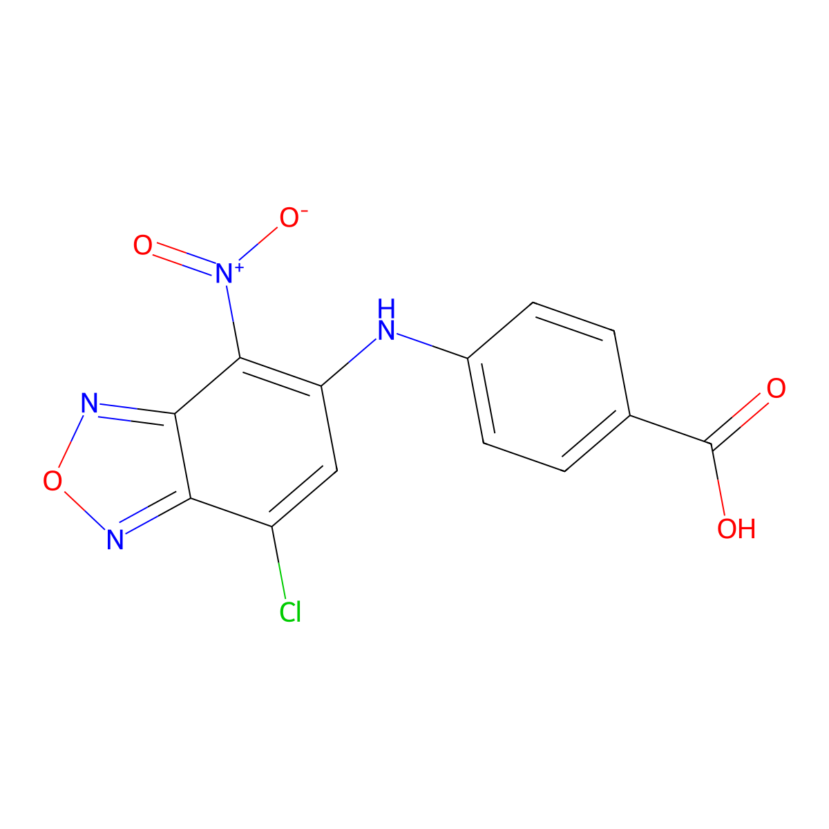 4-[(7-Chloro-4-nitro-2,1,3-benzoxadiazol-5-yl)amino]benzoic acid molecular structure, CAS 293765-49-8