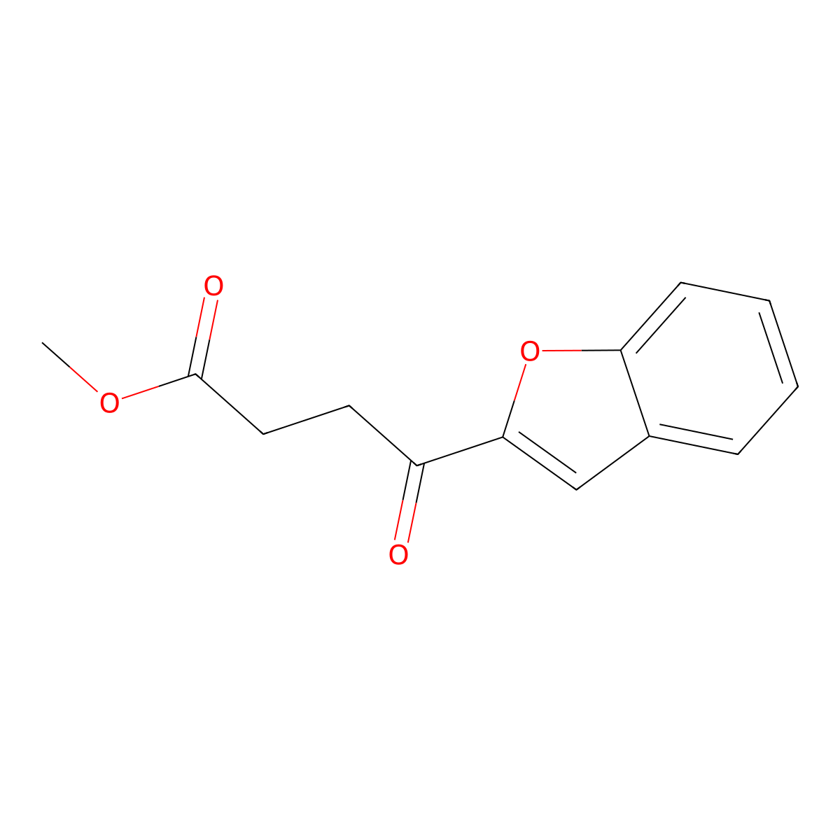 Methyl 4-(1-benzofuran-2-yl)-4-oxobutanoate molecular structure, CAS 293765-91-0