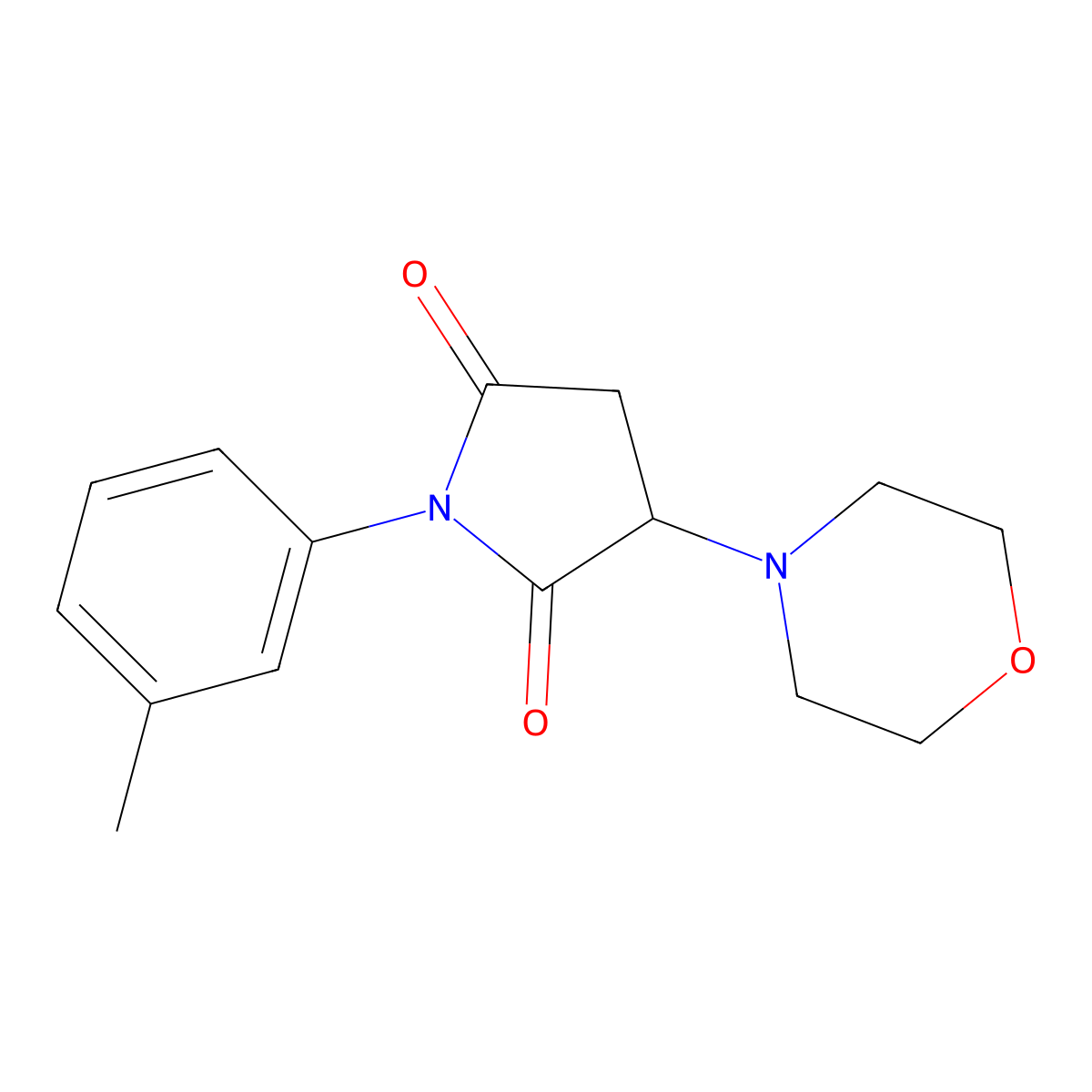 1-(3-Methylphenyl)-3-morpholin-4-ylazolidine-2,5-dione molecular structure, CAS 293765-96-5