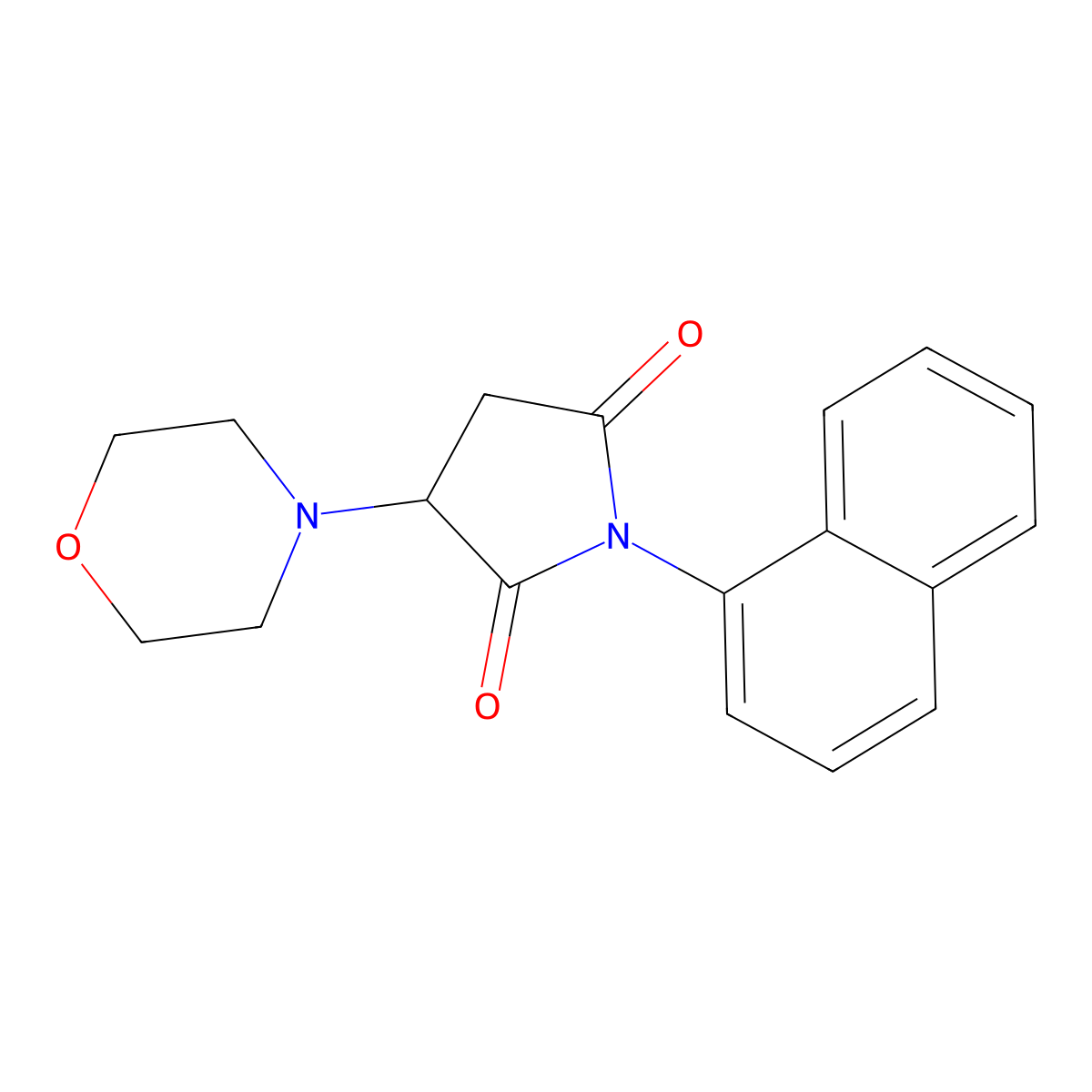 3-Morpholin-4-yl-1-naphthalen-1-ylpyrrolidine-2,5-dione molecular structure, CAS 293766-02-6
