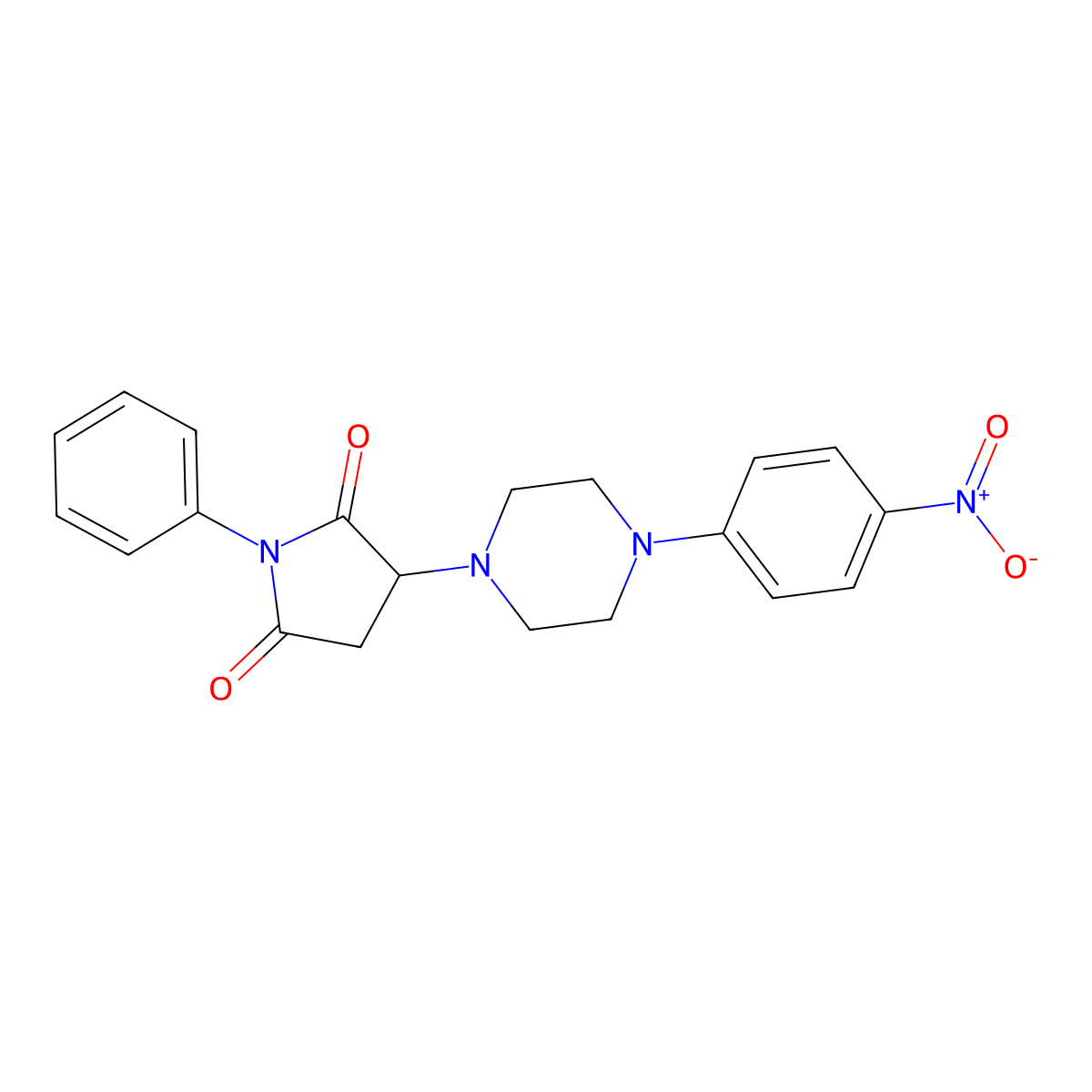 3-[4-(4-Nitrophenyl)piperazin-1-yl]-1-phenylpyrrolidine-2,5-dione molecular structure, CAS 293766-09-3