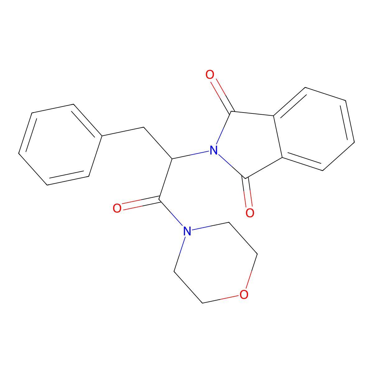 2-[1-(morpholin-4-yl)-1-oxo-3-phenylpropan-2-yl]-1H-isoindole-1,3(2H)-dione molecular structure, CAS 293767-59-6