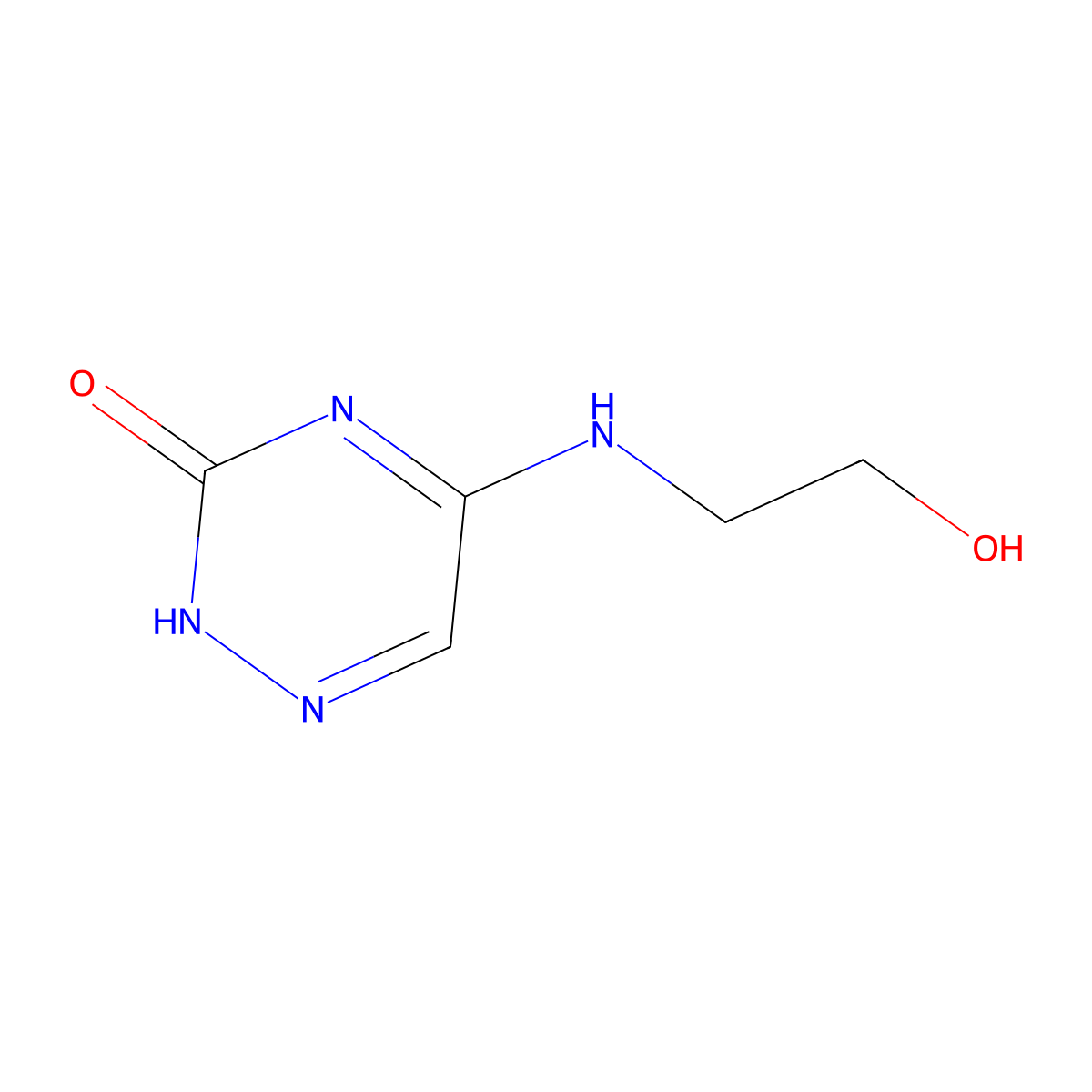 5-((2-Hydroxyethyl)amino)-1,2,4-triazin-3(2H)-one molecular structure, CAS 293767-63-2