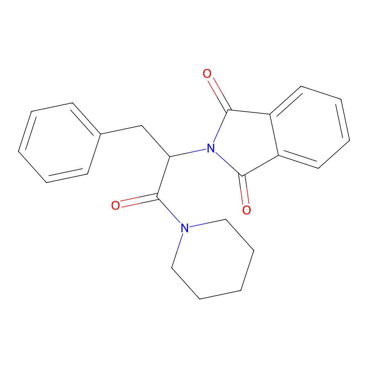 2-(1-Oxo-3-phenyl-1-piperidin-1-ylpropan-2-yl)isoindole-1,3-dione molecular structure, CAS 293767-64-3
