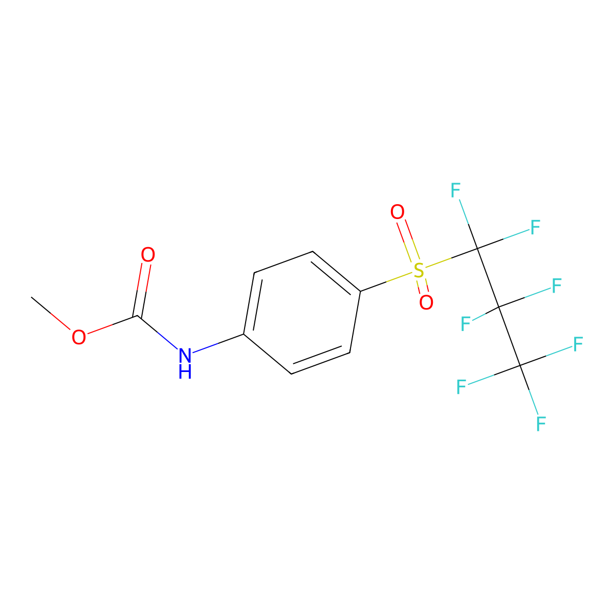 methyl N-[4-(1,1,2,2,3,3,3-heptafluoropropanesulfonyl)phenyl]carbamate molecular structure, CAS 293767-72-3