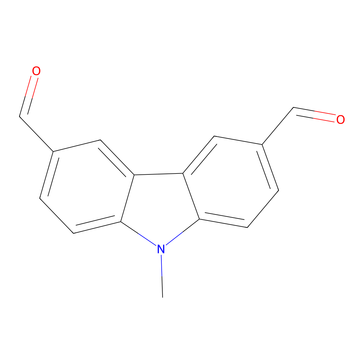 9-Methyl-9H-carbazole-3,6-dicarbaldehyde molecular structure, CAS 29377-72-8