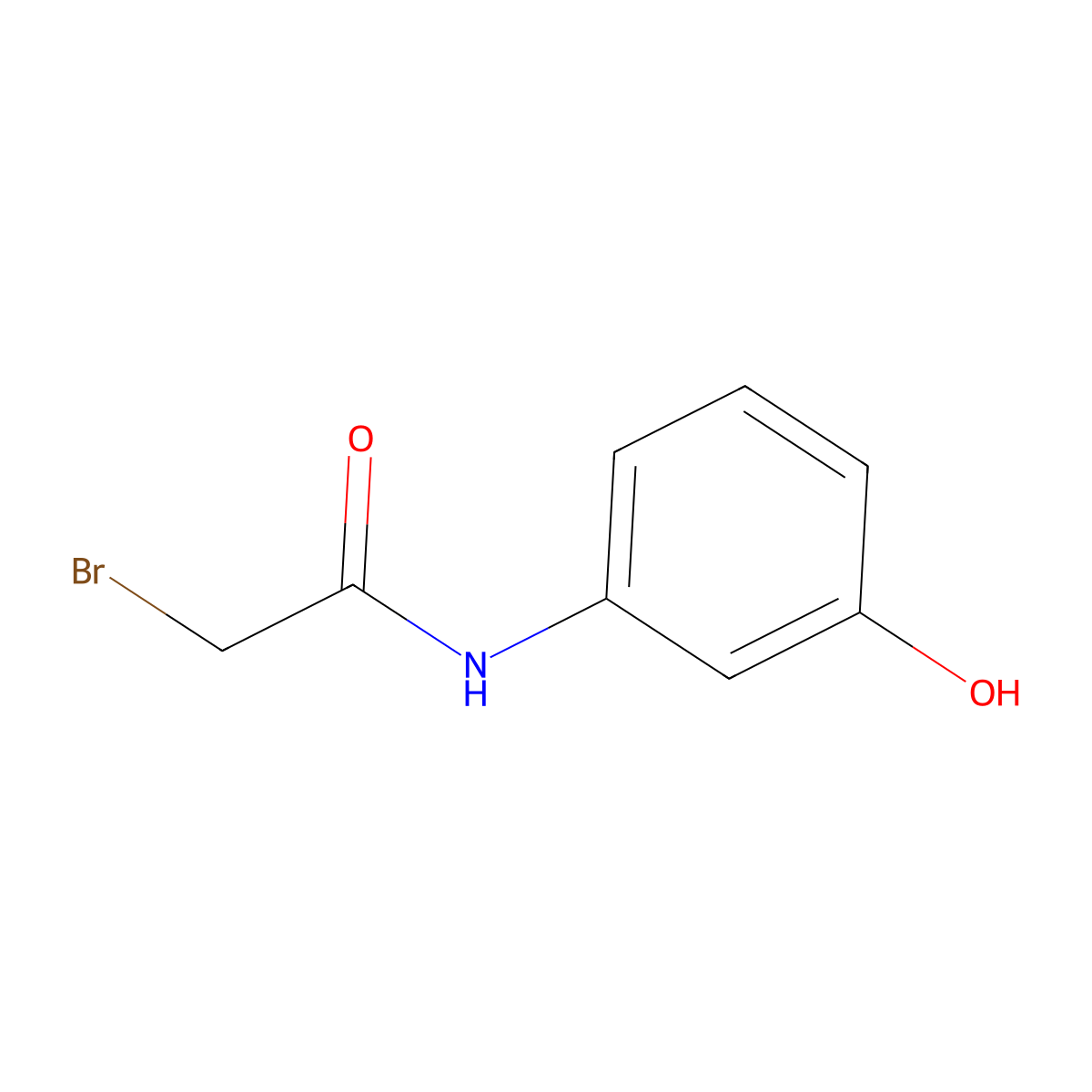 2-bromo-N-(3-hydroxyphenyl)acetamide molecular structure, CAS 29378-70-9