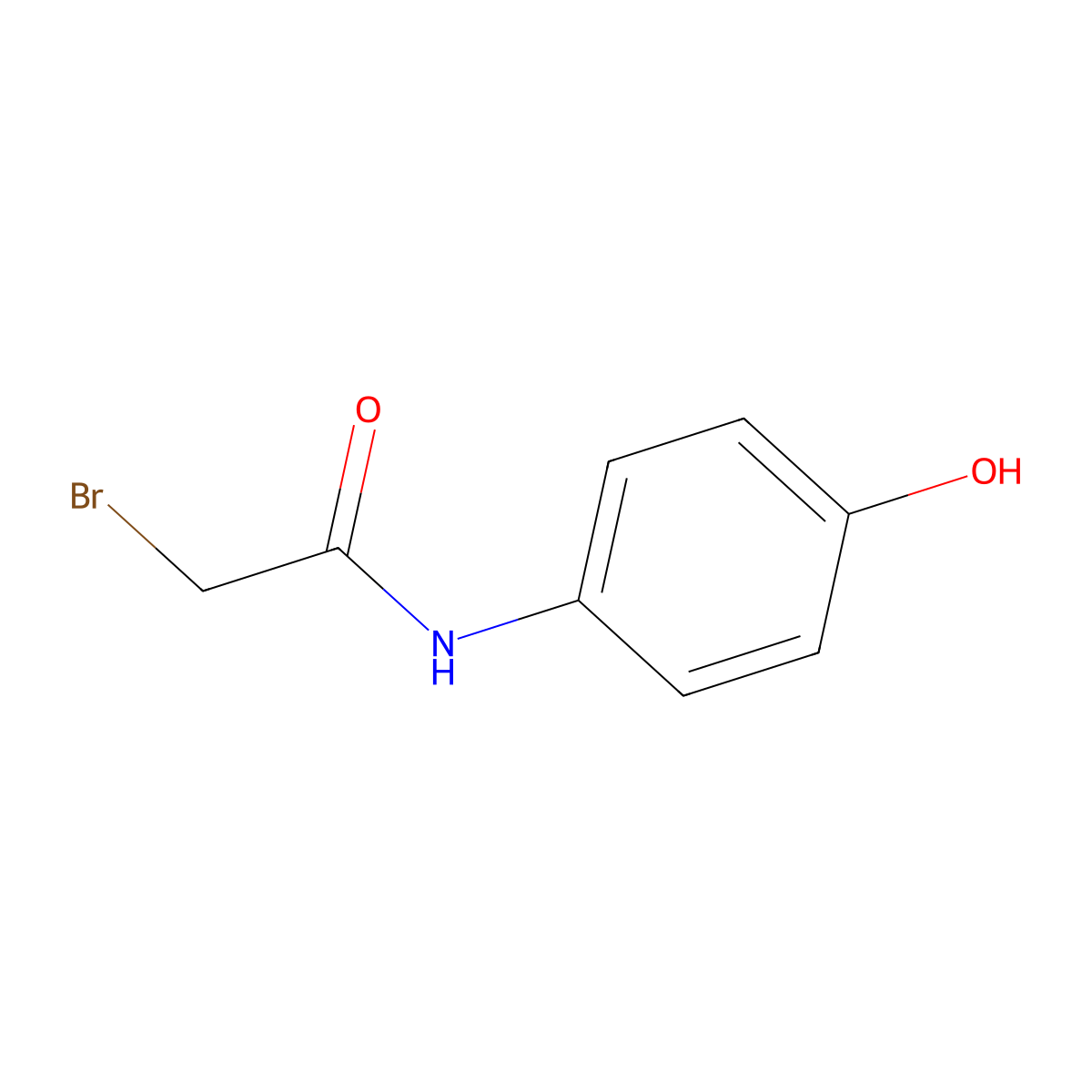 2-bromo-N-(4-hydroxyphenyl)acetamide molecular structure, CAS 29378-75-4