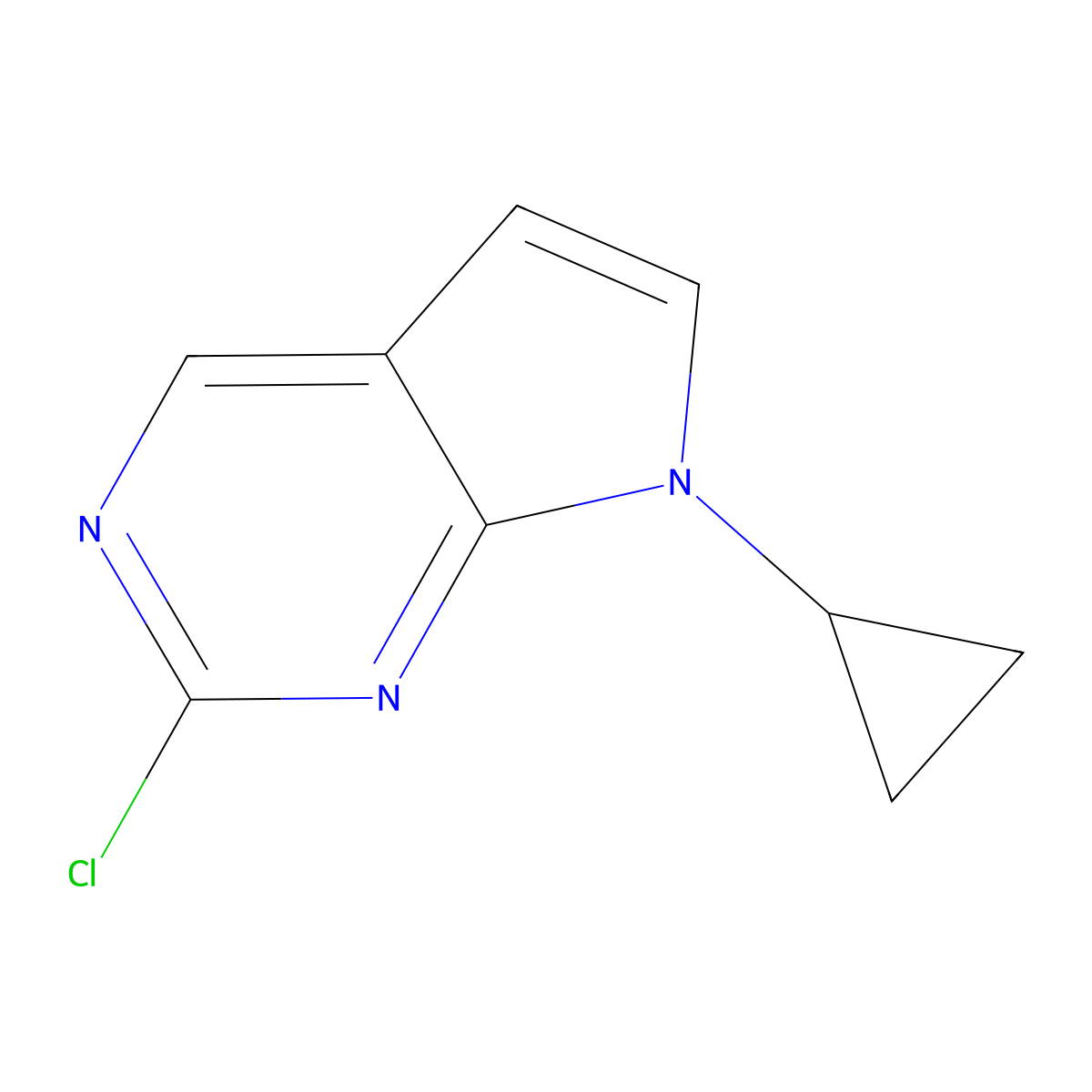 2-Chloro-7-cyclopropyl-7H-pyrrolo[2,3-d]pyrimidine molecular structure, CAS 2937818-04-5