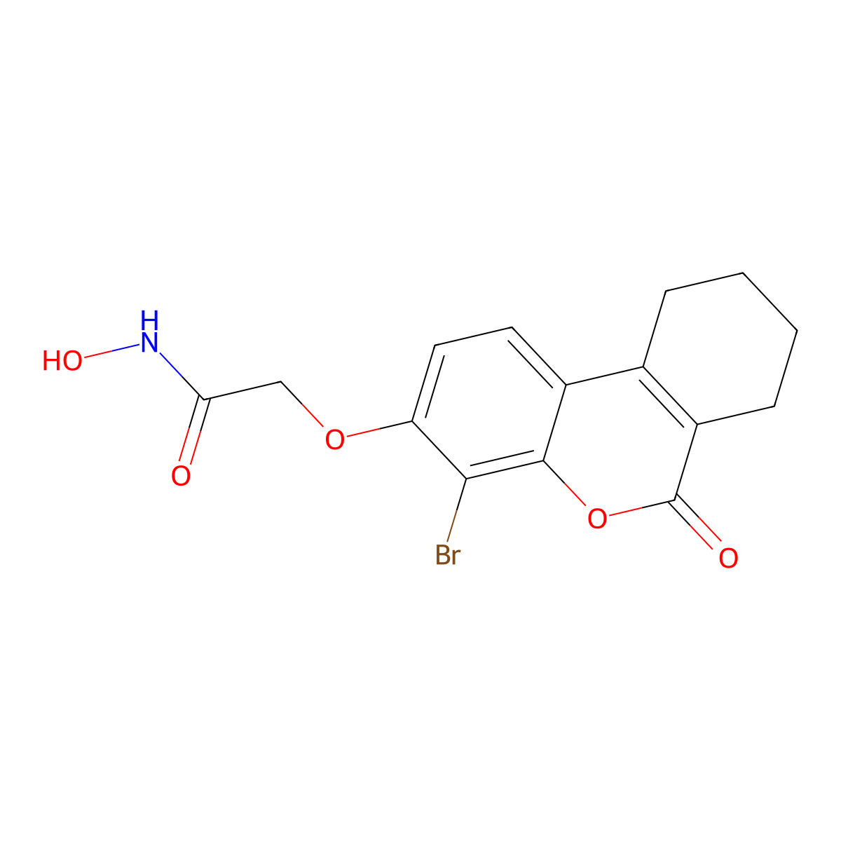 2-[(4-bromo-6-oxo-7,8,9,10-tetrahydrobenzo[c]chromen-3-yl)oxy]-N-hydroxyacetamide molecular structure, CAS 2937864-01-0