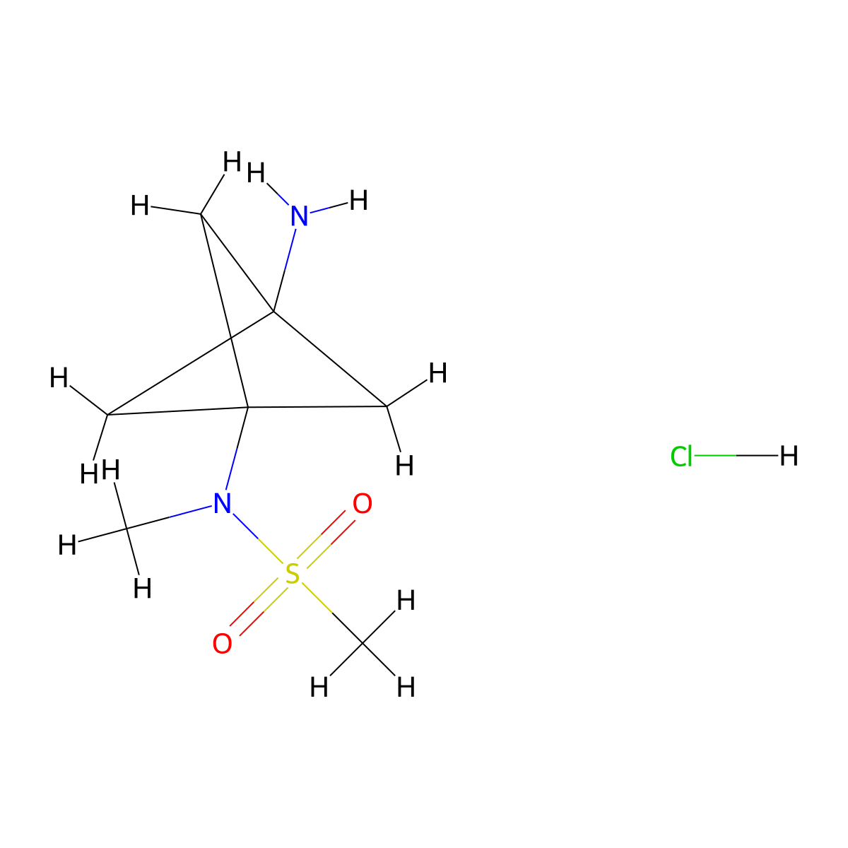 N-(3-amino-1-bicyclo[1.1.1]pentanyl)-N-methyl-methanesulfonamide;hydrochloride molecular structure, CAS 2937878-17-4