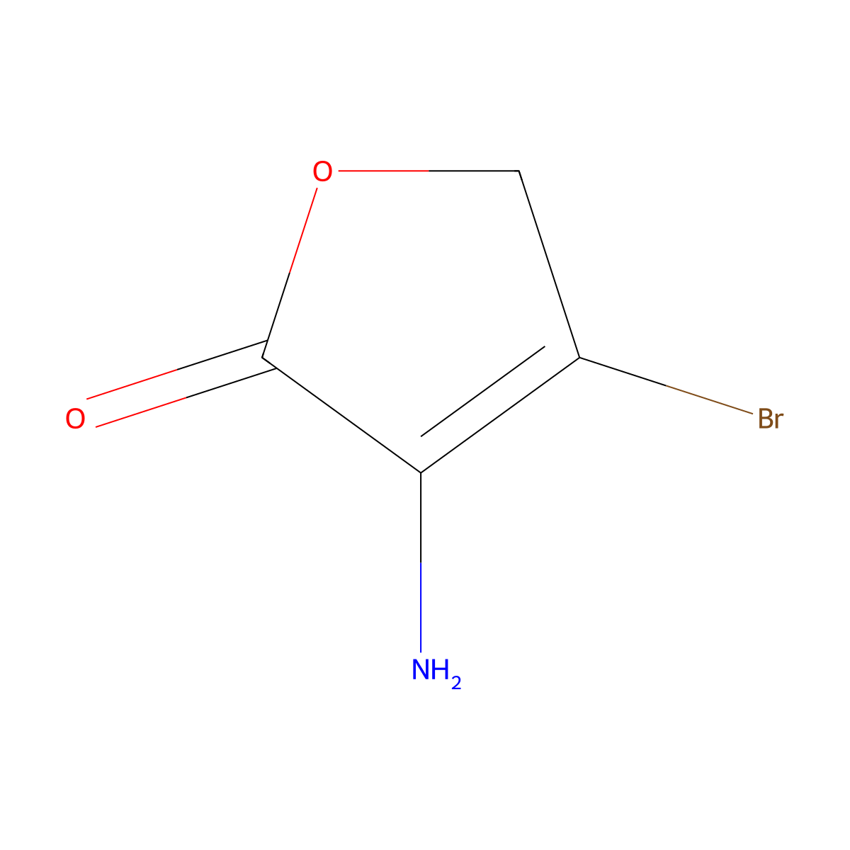 3-Amino-4-bromo-2,5-dihydrofuran-2-one molecular structure, CAS 29379-18-8