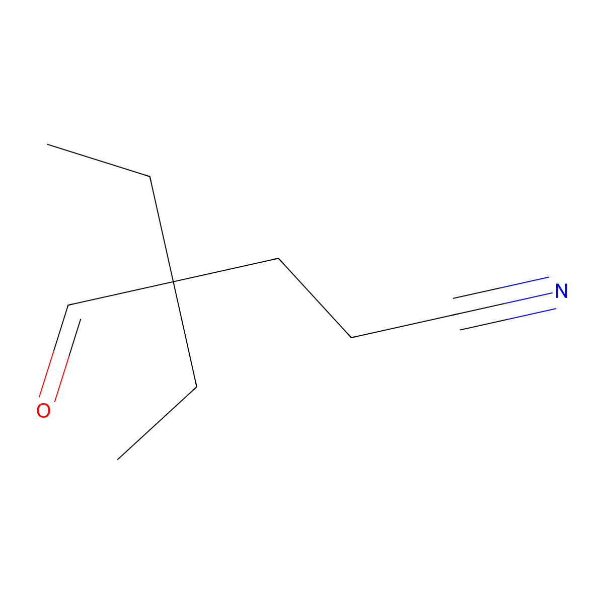 4-Ethyl-4-formylhexanenitrile molecular structure, CAS 2938-69-4