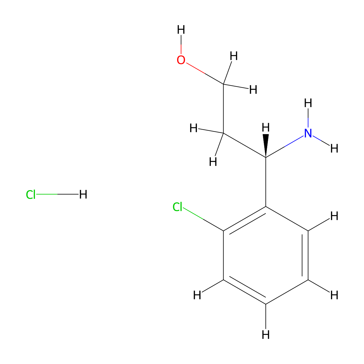 (3S)-3-amino-3-(2-chlorophenyl)propan-1-ol;hydrochloride molecular structure, CAS 2938008-46-7
