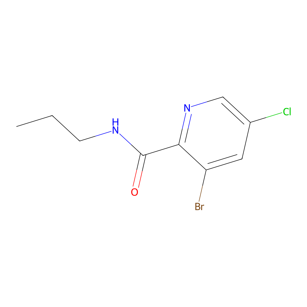 3-Bromo-5-chloro-N-propylpicolinamide molecular structure, CAS 2938649-40-0