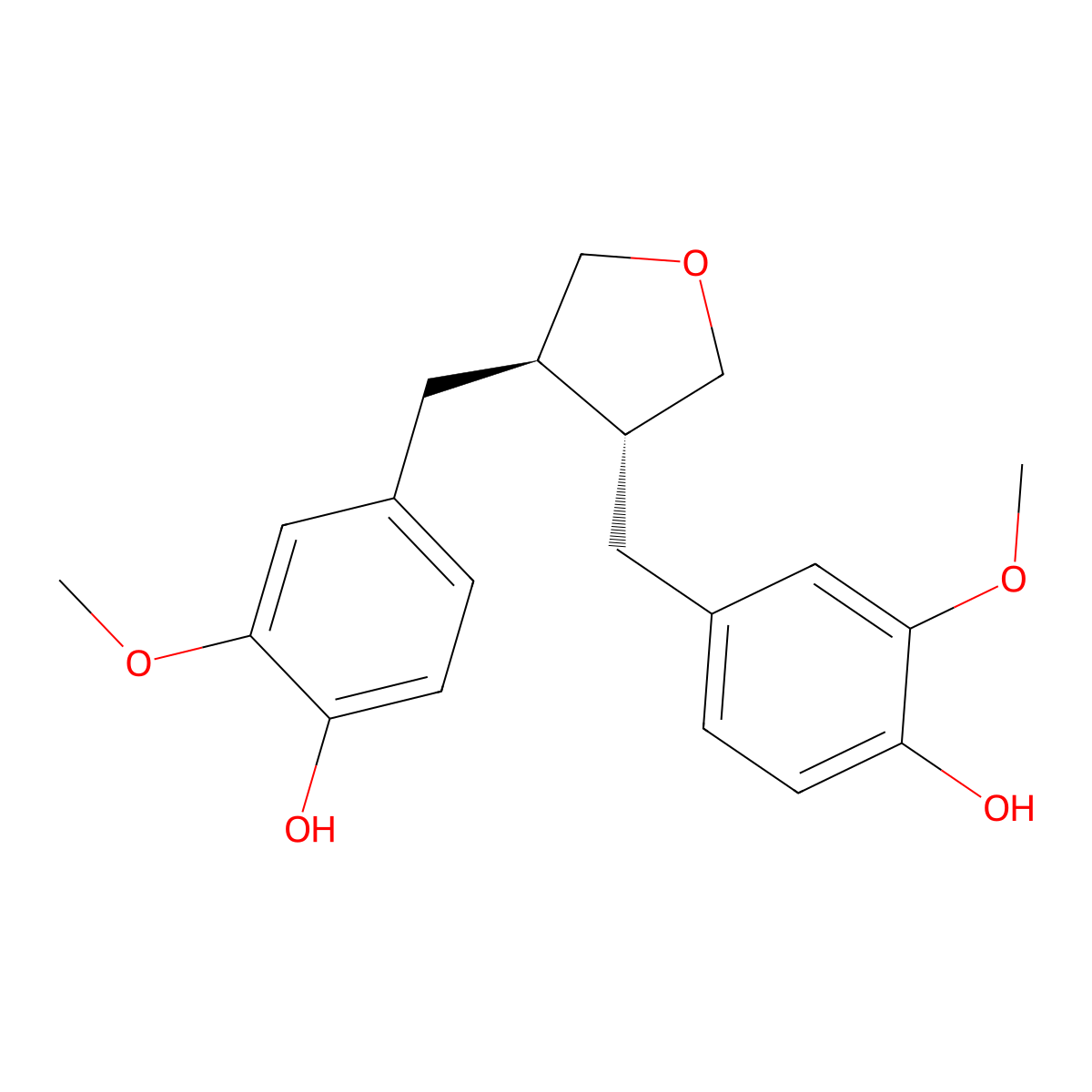 (-)-3,4-Divanillyltetrahydrofuran molecular structure, CAS 29388-33-8