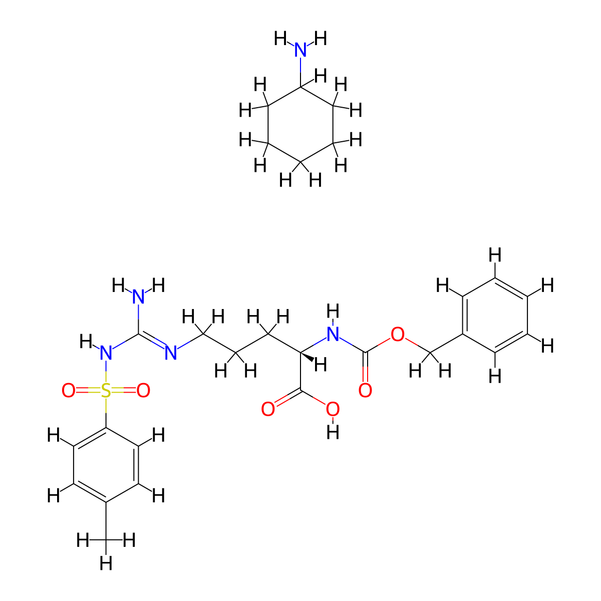 Z-Arg(Tos)-OH.CHA molecular structure, CAS 29388-62-3