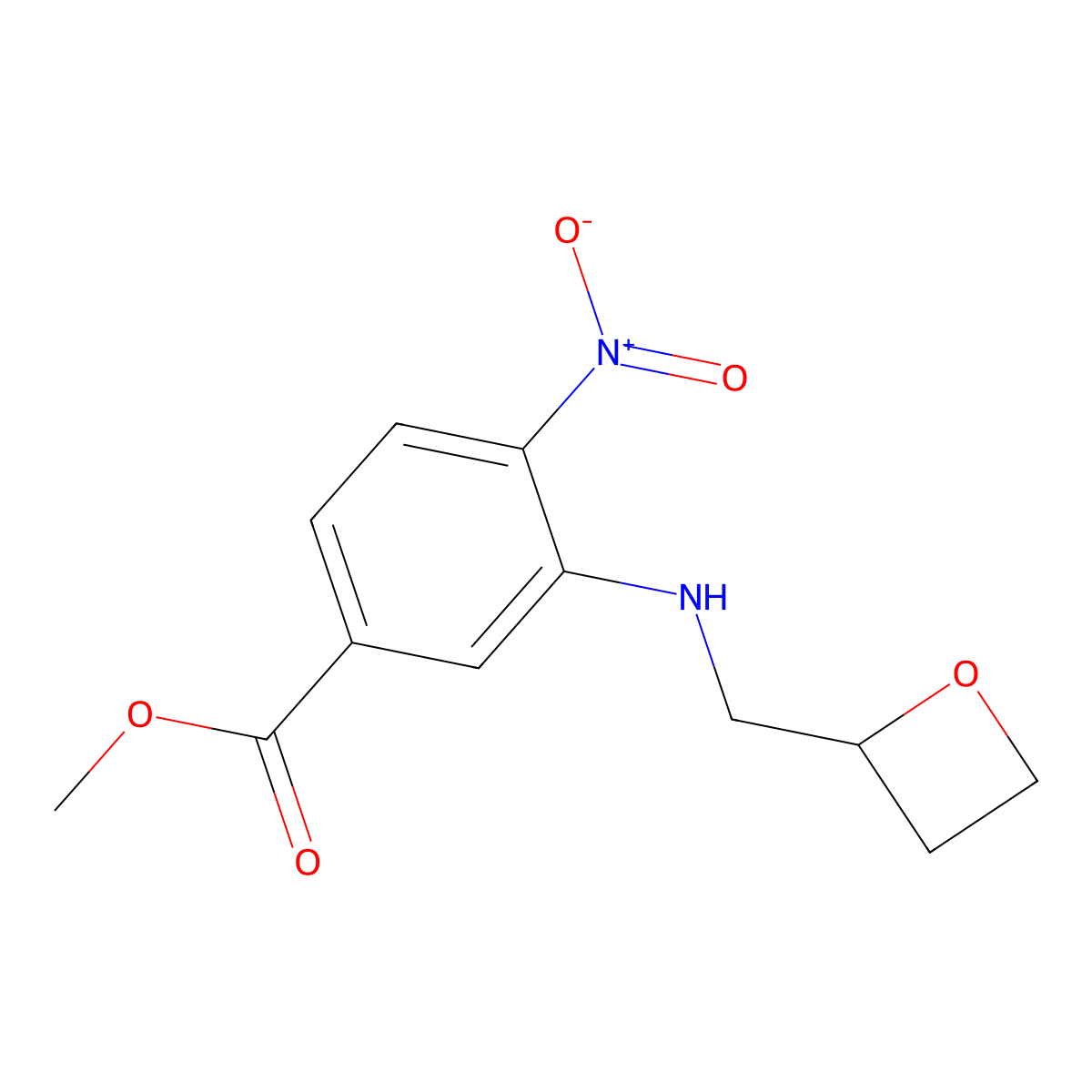 Methyl (R)-4-Nitro-3-[(oxetan-2-ylmethyl)amino]benzoate molecular structure, CAS 2938875-37-5