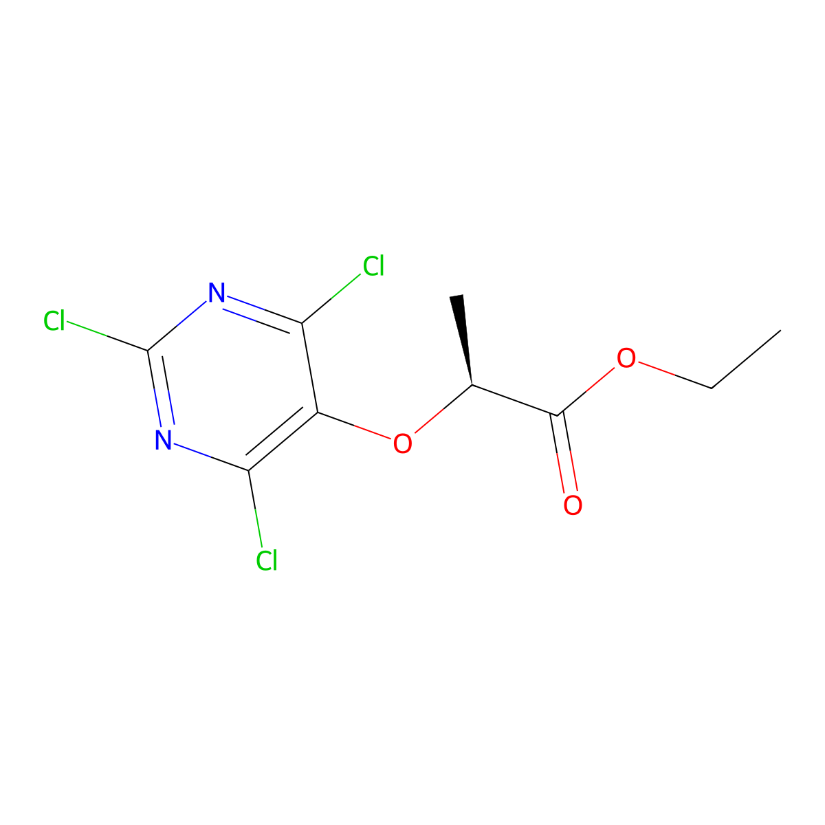 Ethyl (S)-2-[(2,4,6-Trichloro-5-pyrimidinyl)oxy]propanoate molecular structure, CAS 2938875-55-7