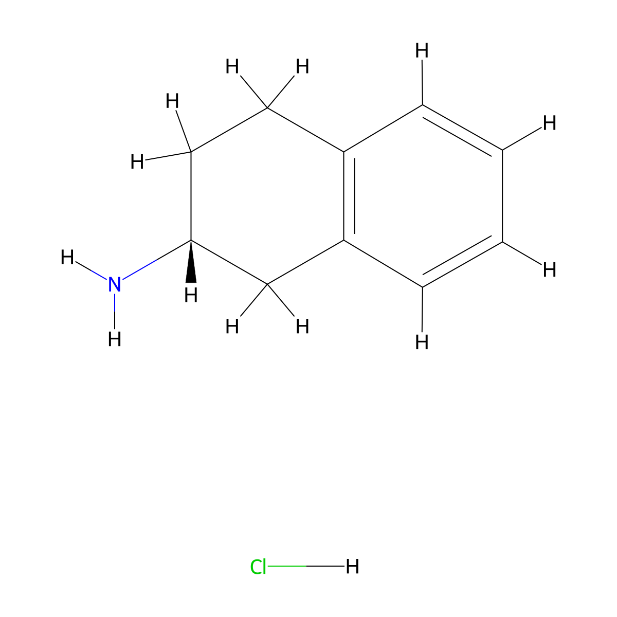 (R)-1,2,3,4-Tetrahydronaphthalen-2-amine hydrochloride molecular structure, CAS 29389-63-7