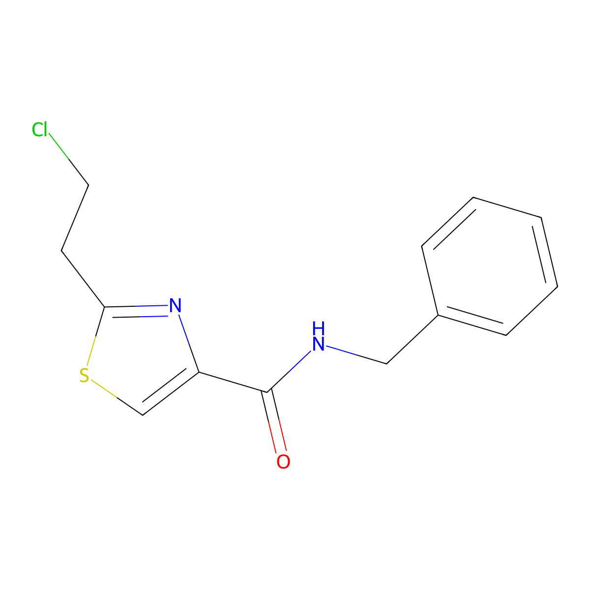 N-Benzyl-2-(2-chloroethyl)thiazole-4-carboxamide molecular structure, CAS 2938997-09-0