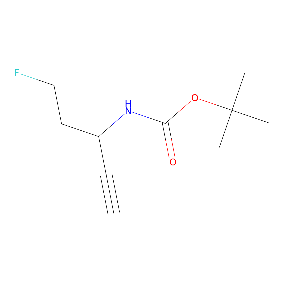 tert-butyl N-(5-fluoropent-1-yn-3-yl)carbamate molecular structure, CAS 2938997-15-8