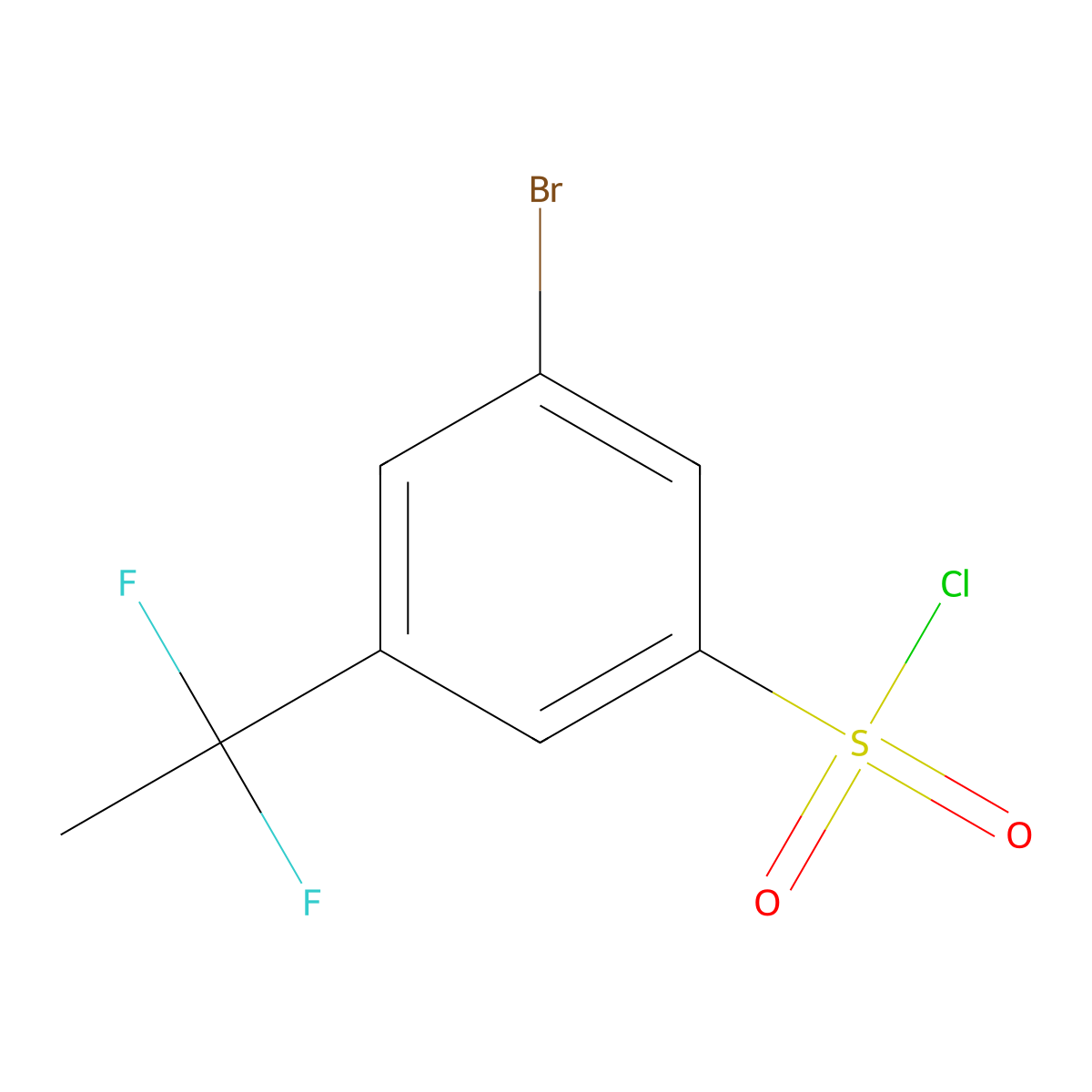 3-Bromo-5-(1,1-difluoroethyl)benzene-1-sulfonyl chloride molecular structure, CAS 2938997-18-1