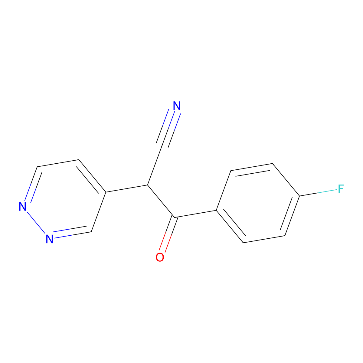 3-(4-Fluorophenyl)-3-oxo-2-(pyridazin-4-YL)propanenitrile molecular structure, CAS 2938997-20-5