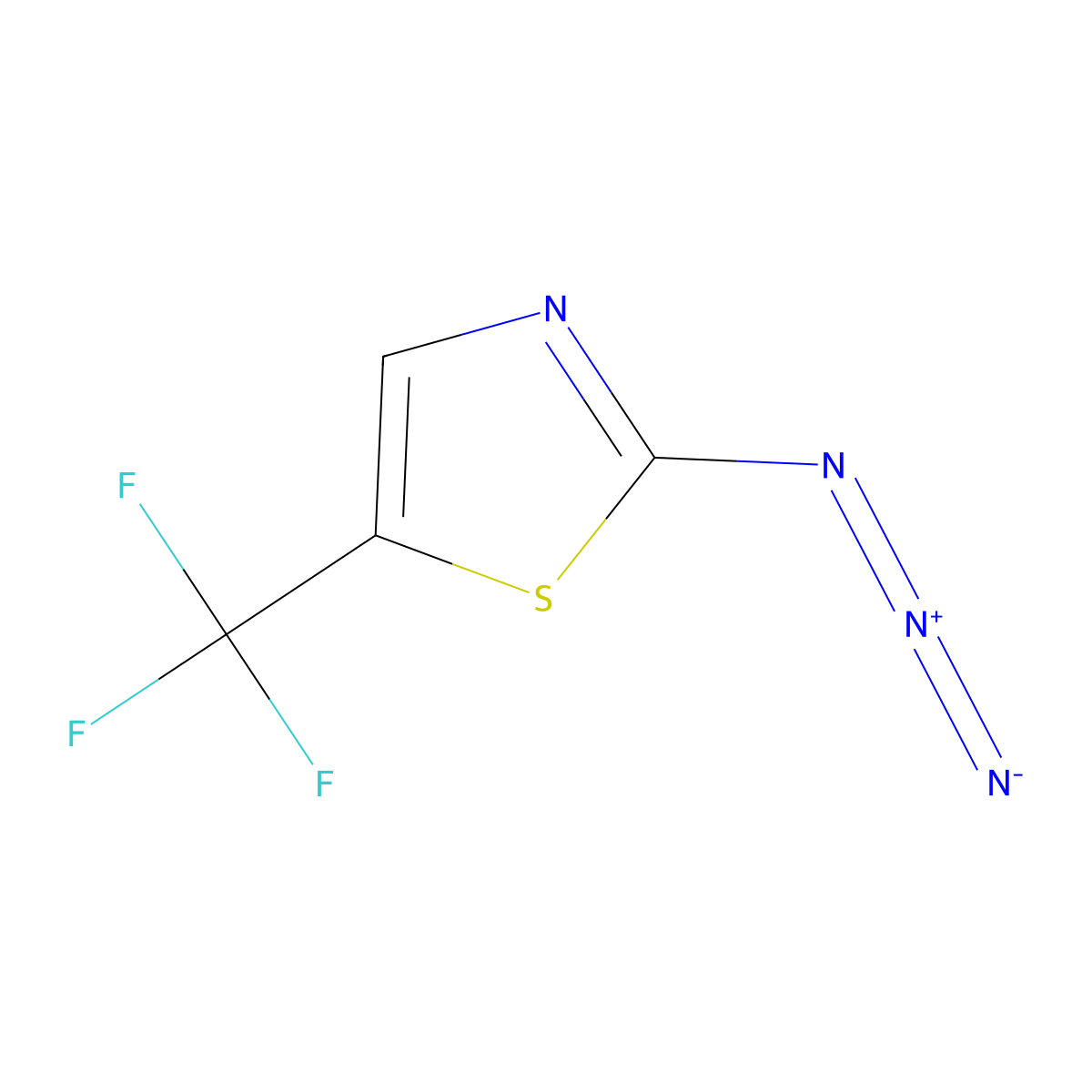 2-Azido-5-(trifluoromethyl)-1,3-thiazole molecular structure, CAS 2938997-21-6