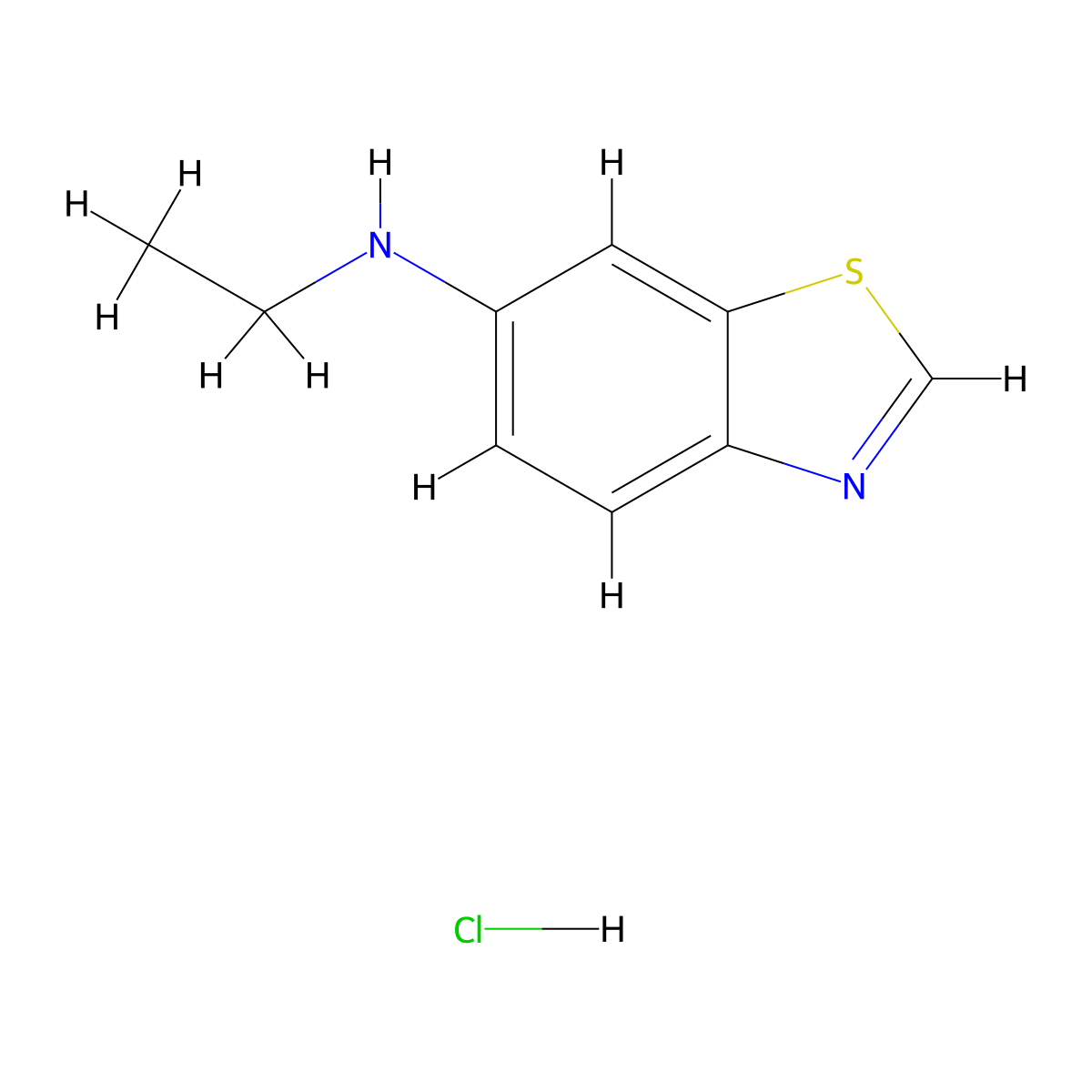 N-ethyl-1,3-benzothiazol-6-amine hydrochloride molecular structure, CAS 2938997-39-6