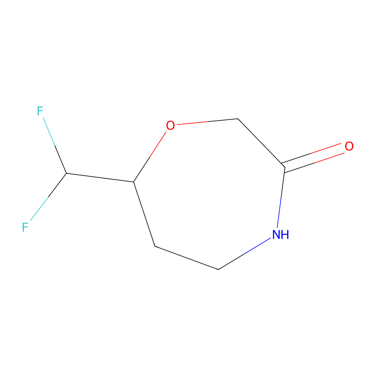 7-(Difluoromethyl)-1,4-oxazepan-3-one molecular structure, CAS 2938997-45-4