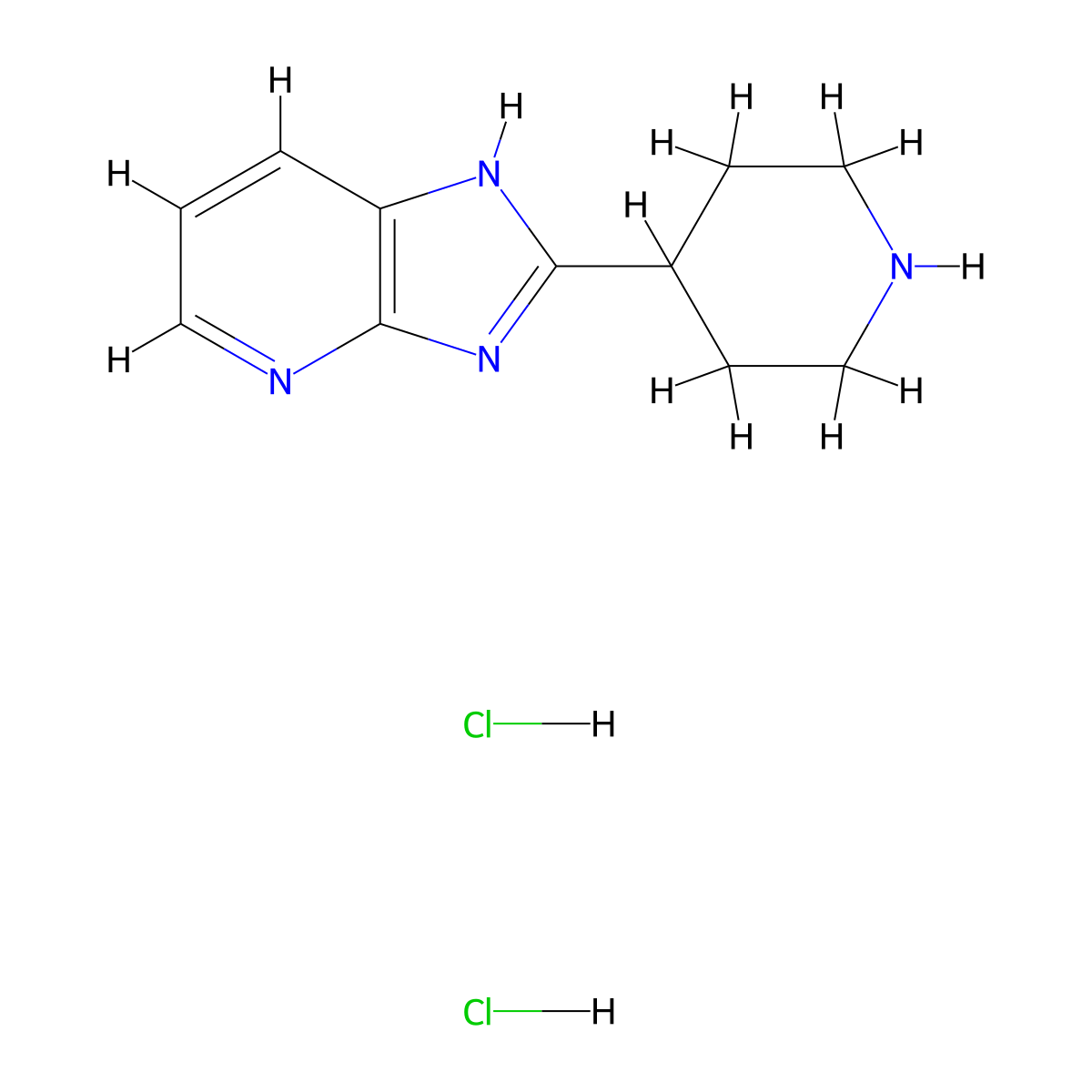 4-{3H-imidazo[4,5-b]pyridin-2-yl}piperidine dihydrochloride molecular structure, CAS 2938997-53-4