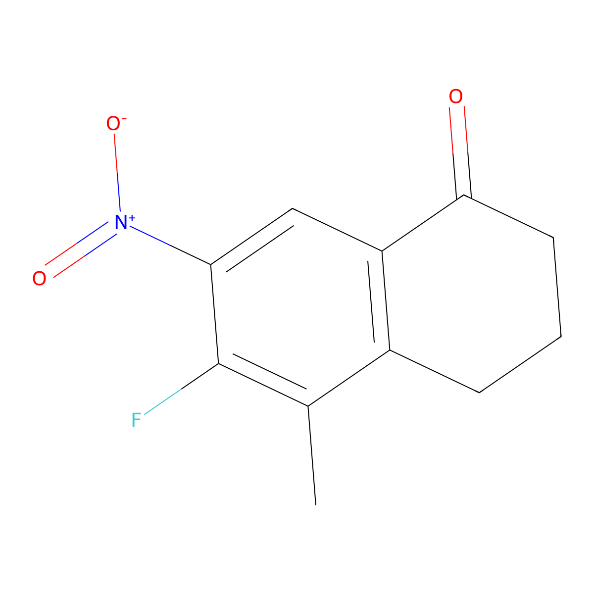 6-Fluoro-5-methyl-7-nitro-3,4-dihydronaphthalen-1(2H)-one molecular structure, CAS 2938997-54-5