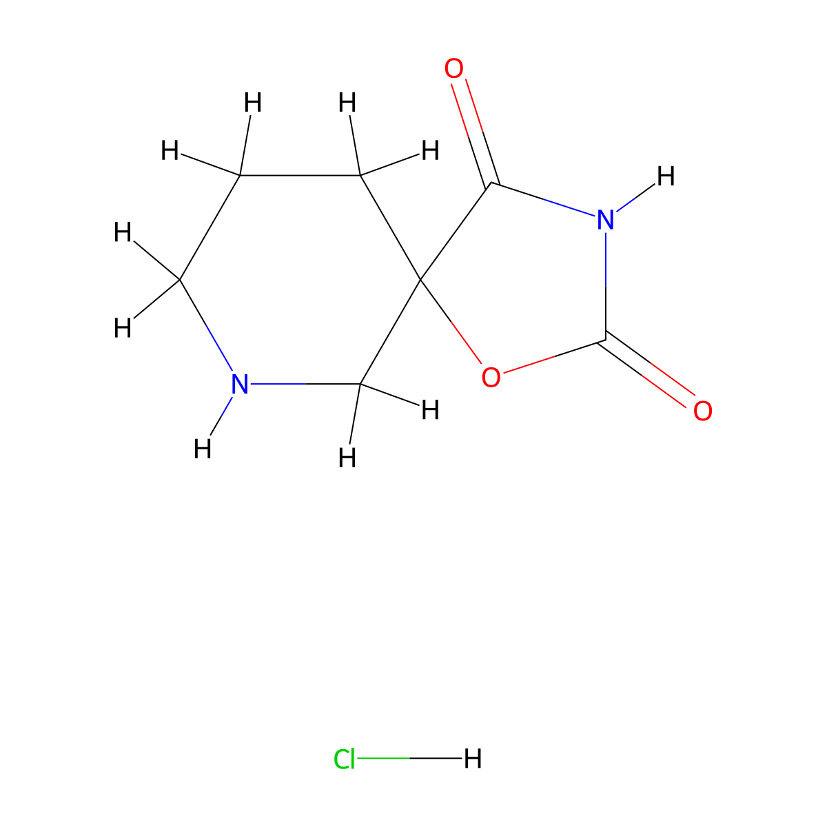 1-Oxa-3,7-diazaspiro[4.5]decane-2,4-dione hydrochloride molecular structure, CAS 2938997-56-7