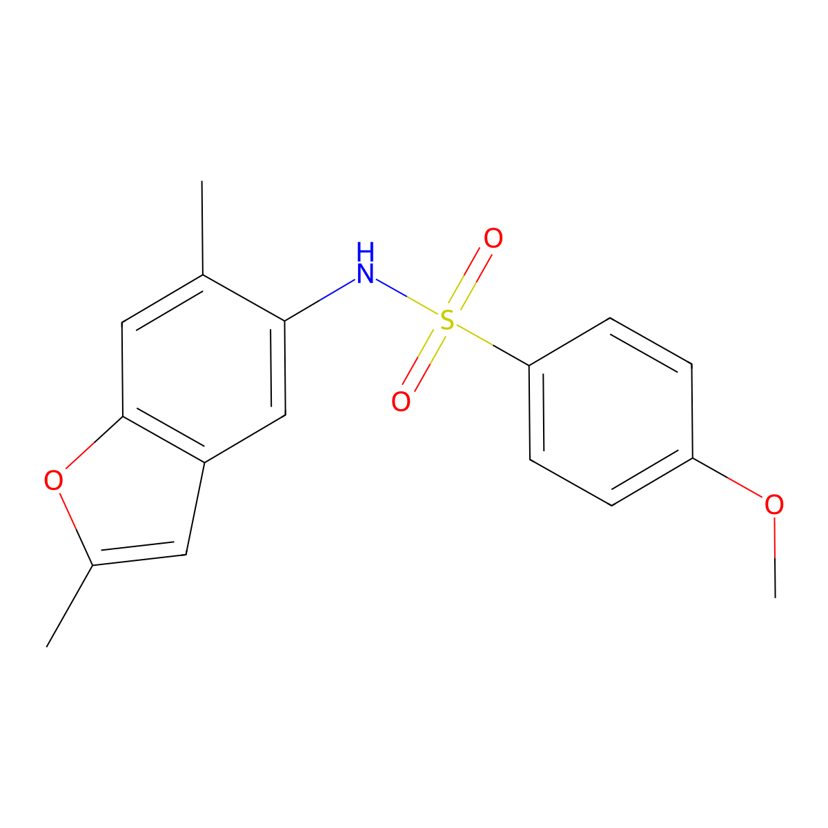 N-(2,6-Dimethyl-5-benzofuryl)-4-methoxybenzenesulfonamide molecular structure, CAS 2938997-58-9